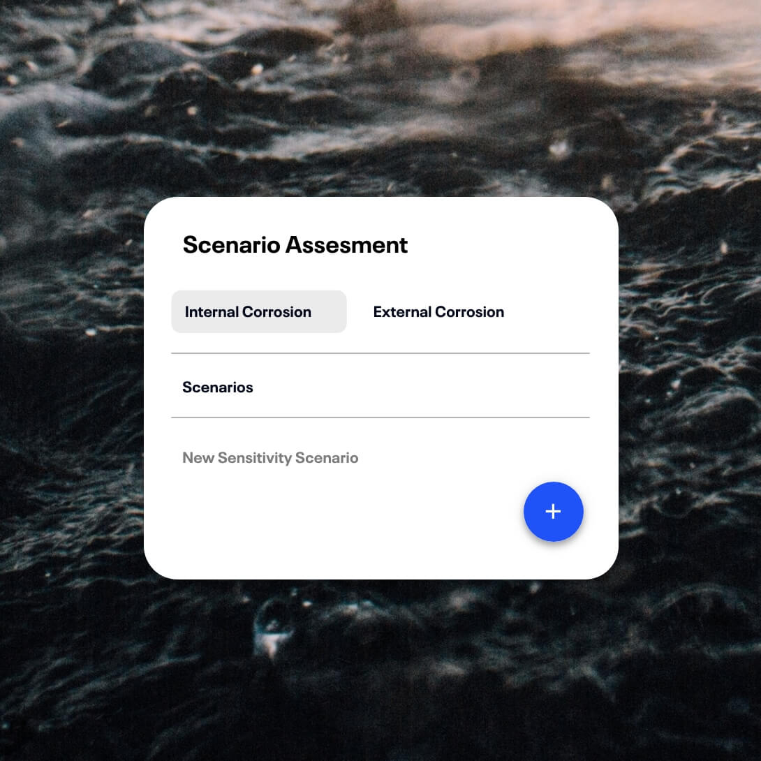 display of scenario assessment with waves in the background