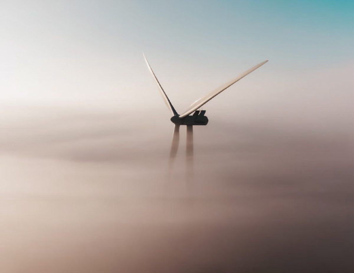 wind turbine in a fog