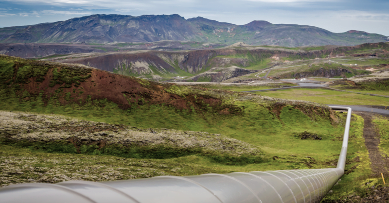 a pipeline on a field