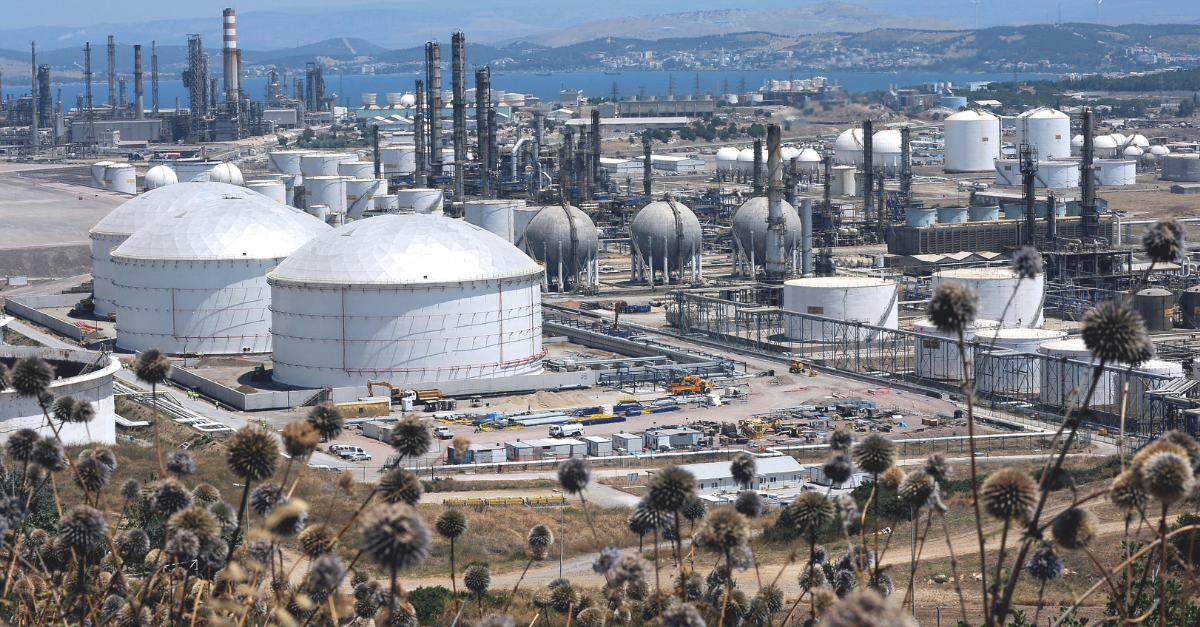 vista de la planta de petróleo y gas