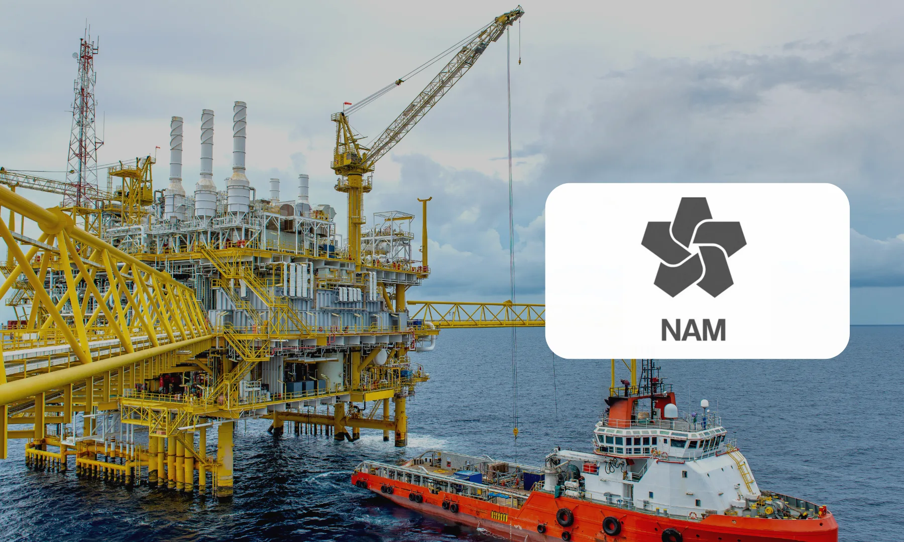 oil and gas industry, offshore platform, nam logo