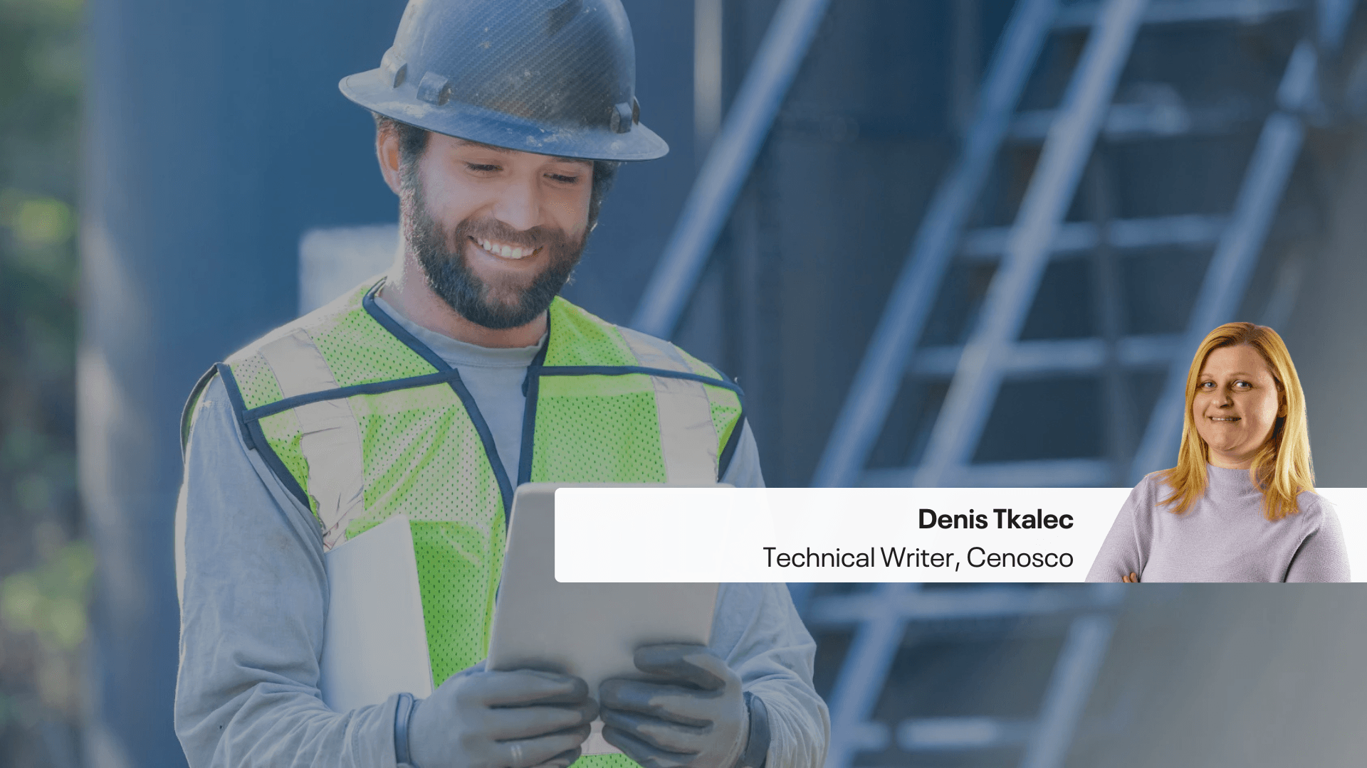 engineer on the field looking at ipad. inspection data management system: perfecting equipment scheduling process blog by denis tkalec, cenosco