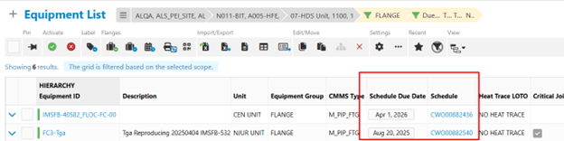 for more information on additional filtering options on the floc and equipment grids, see: the ims handbook.