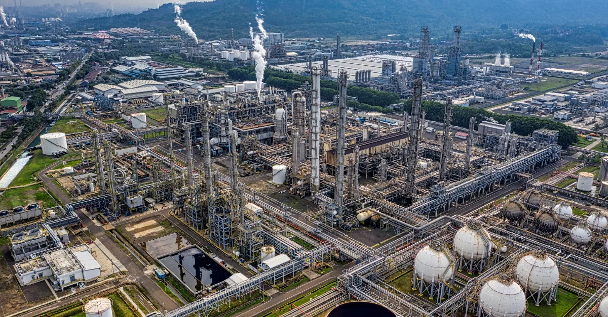 panoramic view of a refinery