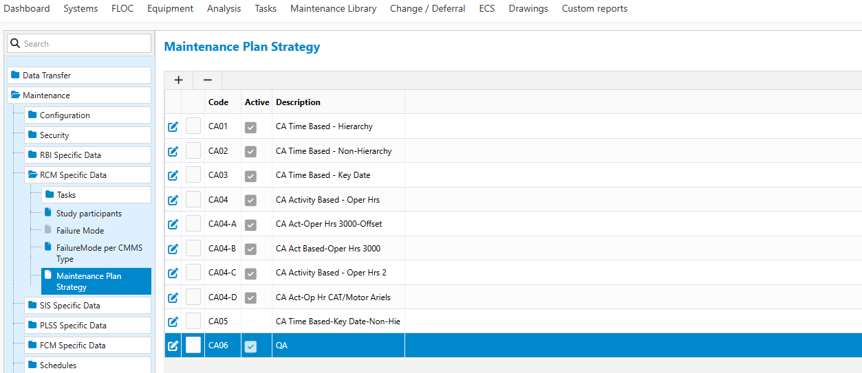 user configurable rcm maintenance plan strategy in ims rcm