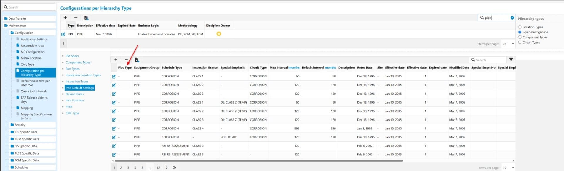 simplified inspection default settings